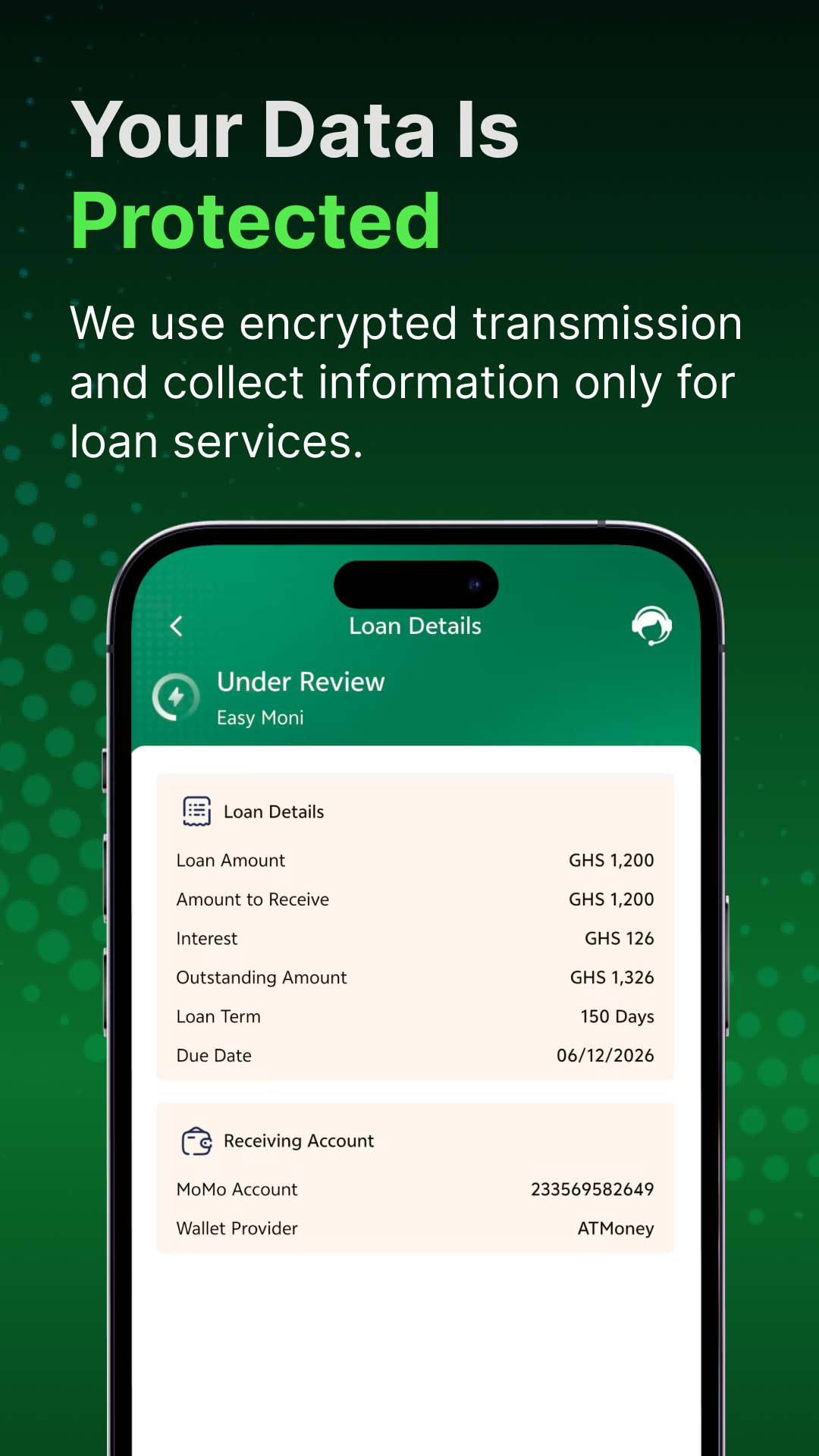 Easy Moni app screen 3